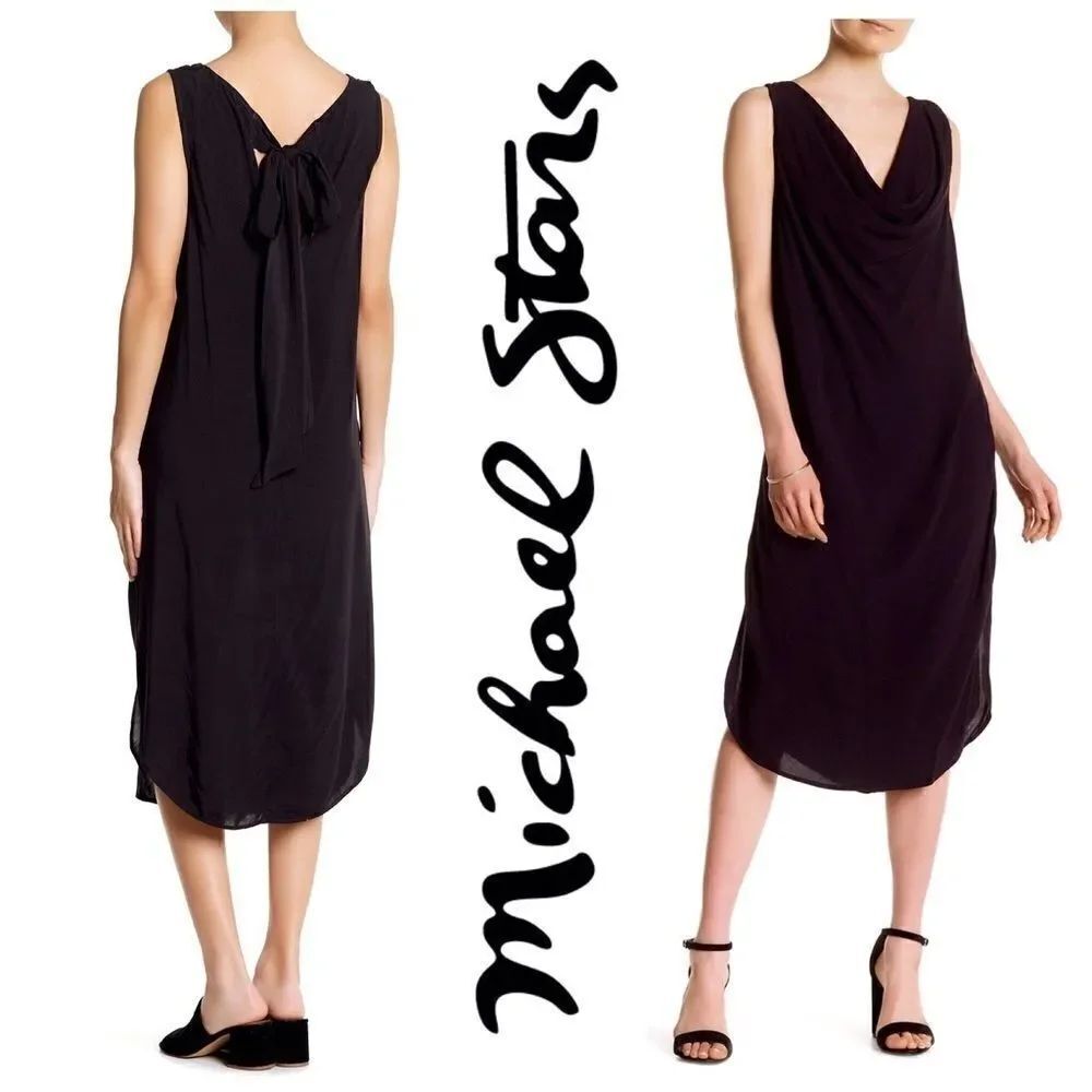 Black sheath dress. Cowl neck. NWOT